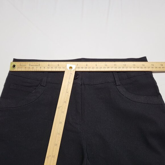 Rhapsodielle Womens Pants Stretch Size Medium Straight Leg Pockets Black 29 X 31 - Picture 7 of 13